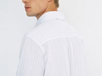 Рубашка в полоску O'STIN x Яндекс Книги, Белый