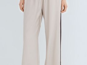 Прямые брюки с лампасами, Бежевый