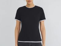 Футболка с контрастной окантовкой, Черный
