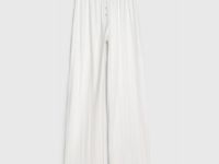 Пижамные брюки из ажурного трикотажа, Белый