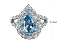 Кольцо из белого золота с топазом э4771кц09251301
