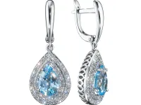 Серьги из белого золота с топазами э4771сг06210422