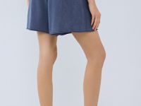 Шорты из футера с эффектом стирки, Синий