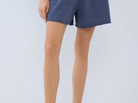 Шорты из футера с эффектом стирки, Синий