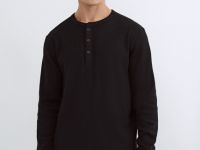 Лонгслив пижамный из текстурной ткани, Синий