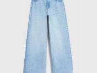 Широкие джинсы с высокой посадкой, Голубой