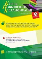 Профилактика коронавируса, гриппа и других острых респираторных вирусных инфекций в дошкольных организациях (16 ч.)