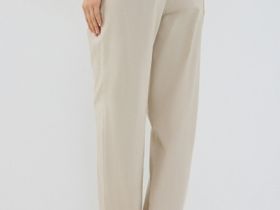 Льняные брюки Baggy, Бежевый
