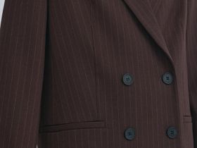 Двубортный жакет, Коричневый
