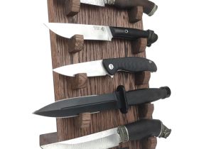 Подставка для коллекции из 5-ти ножей Woodinhome HKS0205OM, дуб, красно-коричневый