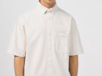 Джинсовая рубашка с коротким рукавом, Белый