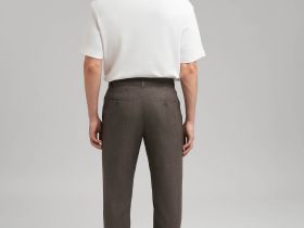 Брюки полуприлегающего кроя со льном