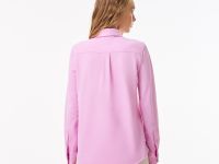 Женская хлопковая рубашка Lacoste с нашивкой-логотипом