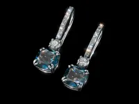 Серьги из белого золота с и топазами э0971сг09250359_white