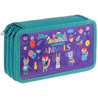 Пенал 3 отделения ArtSpace "Animals" 190*110 мм, ламинированный картон