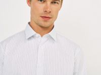 Рубашка из поплина в полоску, Белый