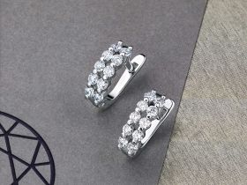 Серьги из белого золота с бриллиантами э4701сг10175900