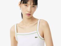 Женская хлопковая майка Lacoste с контрастными акцентами