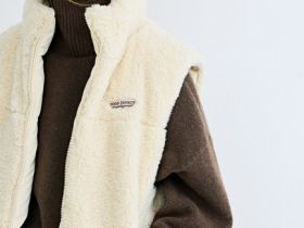 Утеплённый двусторонний жилет для девочек, Бежевый