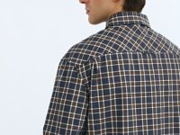 Рубашка из хлопка в клетку, Серый