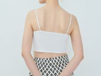 Укороченный топ на тонких бретелях, Белый