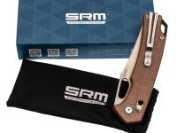 Складной нож SRM Retreiver 9203-MN2, сталь 140Cr, рукоять коричневая микарта