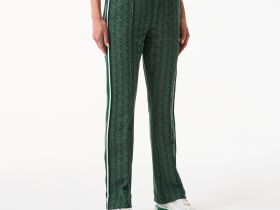 Женские расклешенные спортивные брюки Lacoste с монограммой