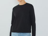 Лонгслив из плотного интерлока, Черный