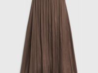 Юбка из ткани с жатым эффектом, Коричневый