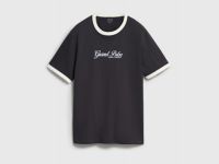 Футболка с текстовым принтом, Коричневый