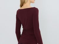 Лонгслив с драпировкой, Фиолетовый