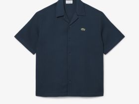 Мужская рубашка Lacoste свободного кроя с вафельной текстурой