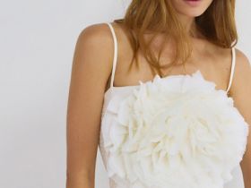 Топ с декором в виде цветка, Бежевый