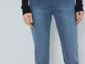 Расклёшенные джинсы с высокой посадкой, Синий