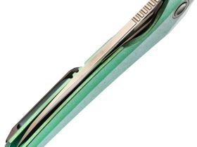 Складной нож TUOTOWN Magpie, сталь M390, рукоять Crystal Titanium Green