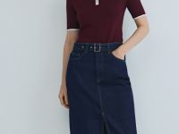 Джинсовая юбка миди, Синий