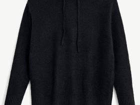 Вязаное худи прямого силуэта