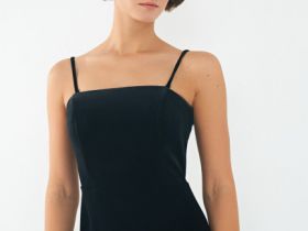 Бархатное платье-бюстье, Черный