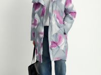 Пуховое пальто с воротником-стойкой