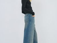 Широкие джинсы с высокой посадкой, Синий