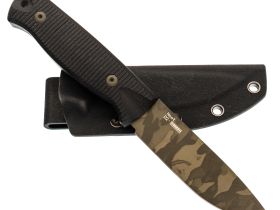 Охотничий нож Hot Knife Hoot, сталь D2 cerakote camo, рукоять черная микарта