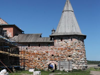 Крепость с башнями, воротами и пристенком