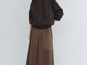 Бомбер из искусственной замши, Коричневый