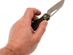 Складной нож SRM Cub, сталь Laminated 140Cr, рукоять G10, зеленый