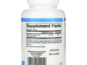 Natural Factors, витамин K2, 100 мкг, 60 вегетарианских капсул