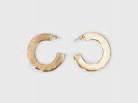 Серьги с эффектом мятого металла, Золотой