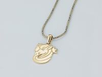 Классическая подвеска из желтого золота с бриллиантом э0301пд04201499