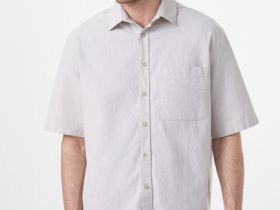 Рубашка из ткани оксфорд с коротким рукавом, Бежевый