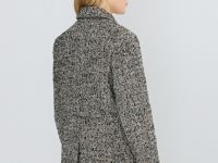 Однобортный жакет с шерстью, Коричневый