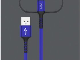 Кабель Pero DC-06 Universal USB / USB-C / Apple Lightning / microUSB 1 м Синий